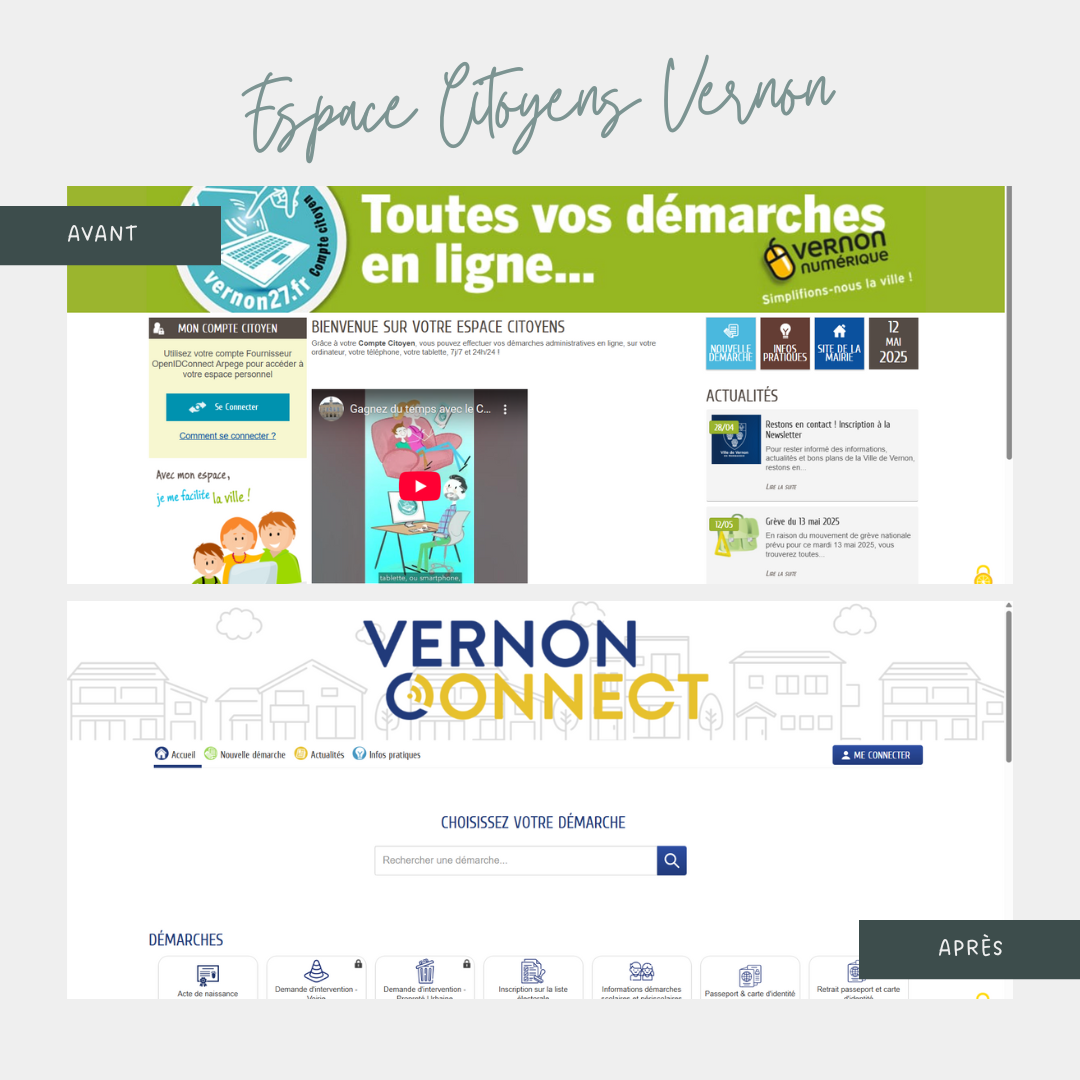 Comparatif avant après de la refonte du site